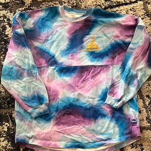 Tie-Dye Long Sleeve Shirt with Embroidered Design
